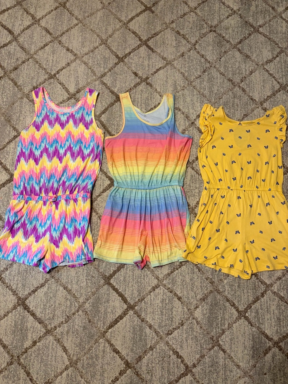 Lot of 3 girl Rompers Size 14/16